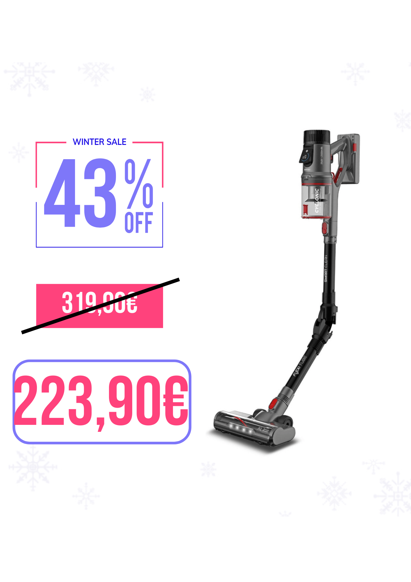 Aspirapolvere intelligente (sensore polvere) e ricaricabile verticale 2 in 1 Sogo sistema ciclonico (senza sacco) HEPA