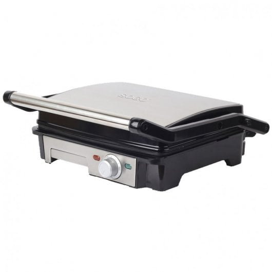 Bistecchiera elettrica 3 in 1 2000W con apertura 180° piastre effetto pietra e coperchio in acciaio inox Sogo