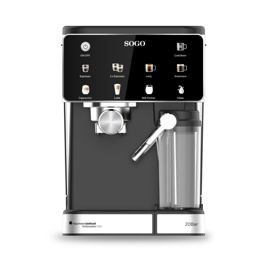 Macchina Caffè Espresso 4-in-1 con Schiumatore Latte e Pannello Touch