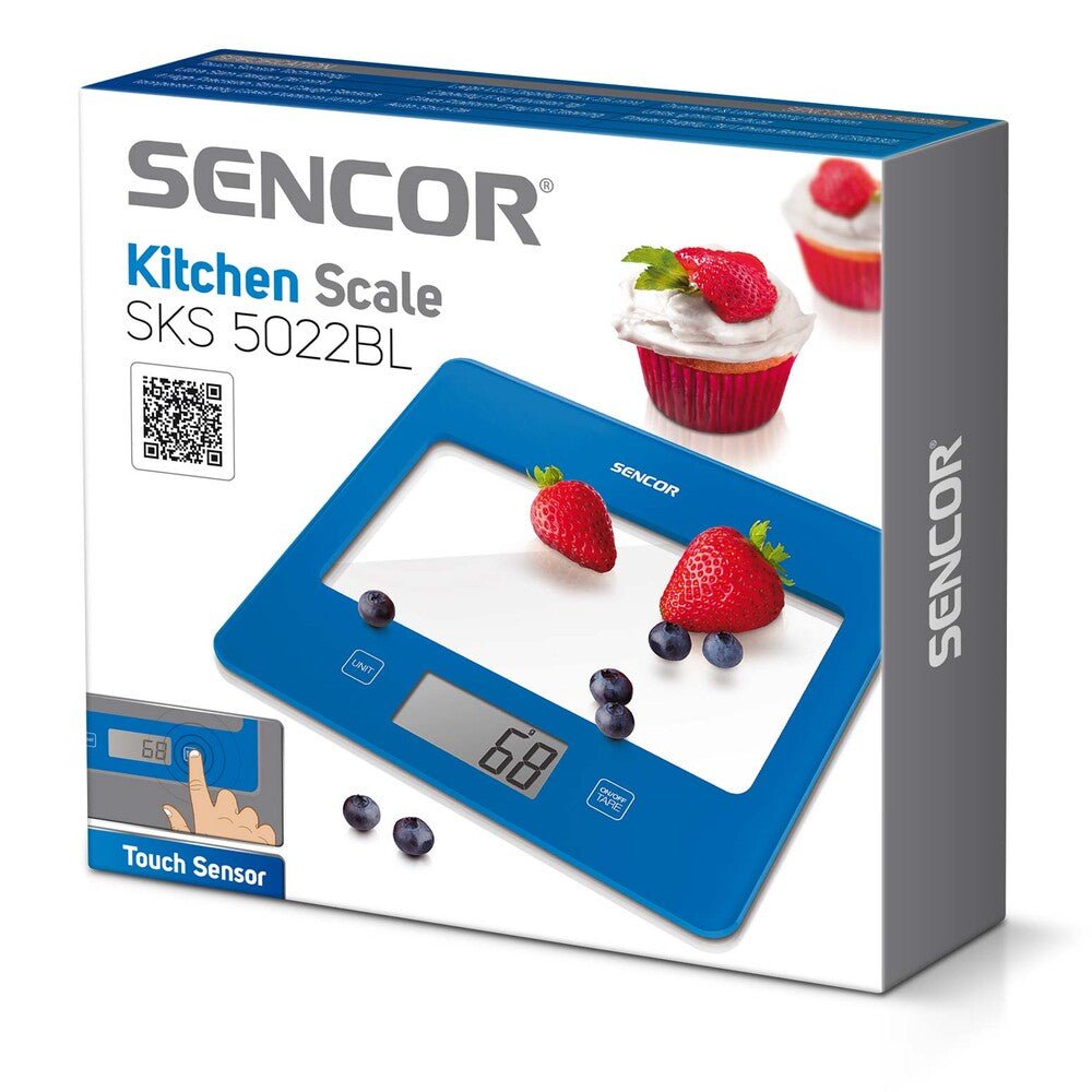 Bilancia da Cucina Digitale in Vetro 5 Kg Precisione 1 g Touch con Tara Sencor