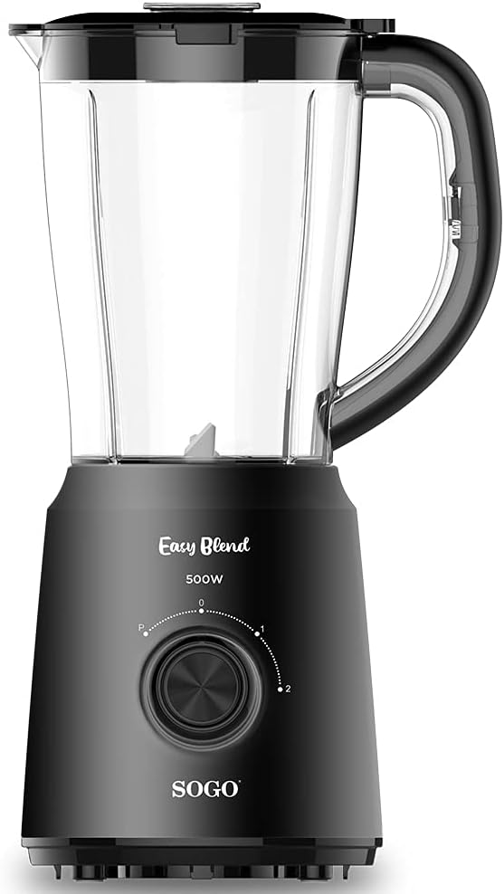 Frullatore elettrico da tavola Sogo 500W / 1.5L / 2 velocità / trita ghiaccio / lame acciaio inox