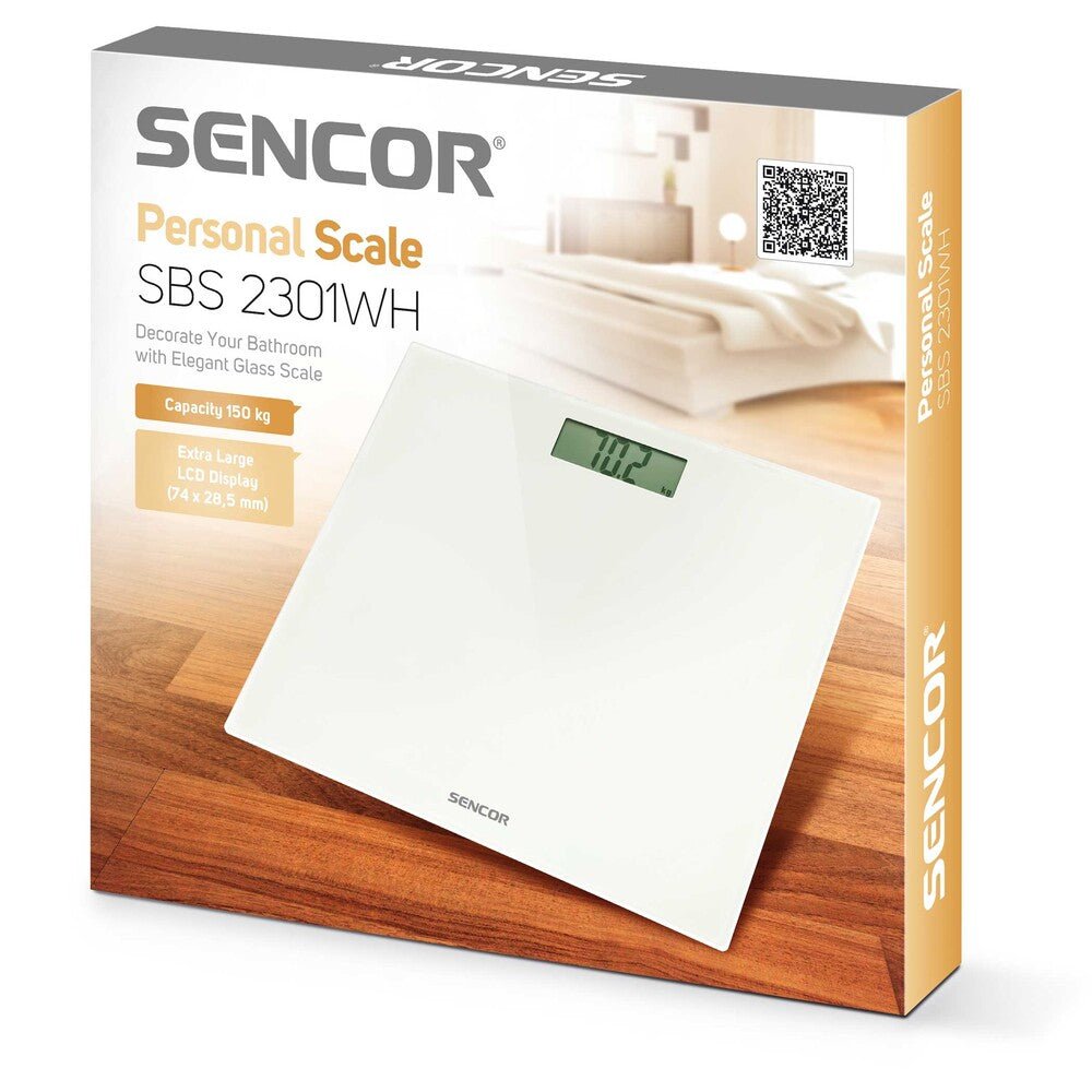 Bilancia Pesapersone Digitale in Vetro 150 Kg Display LCD Sencor