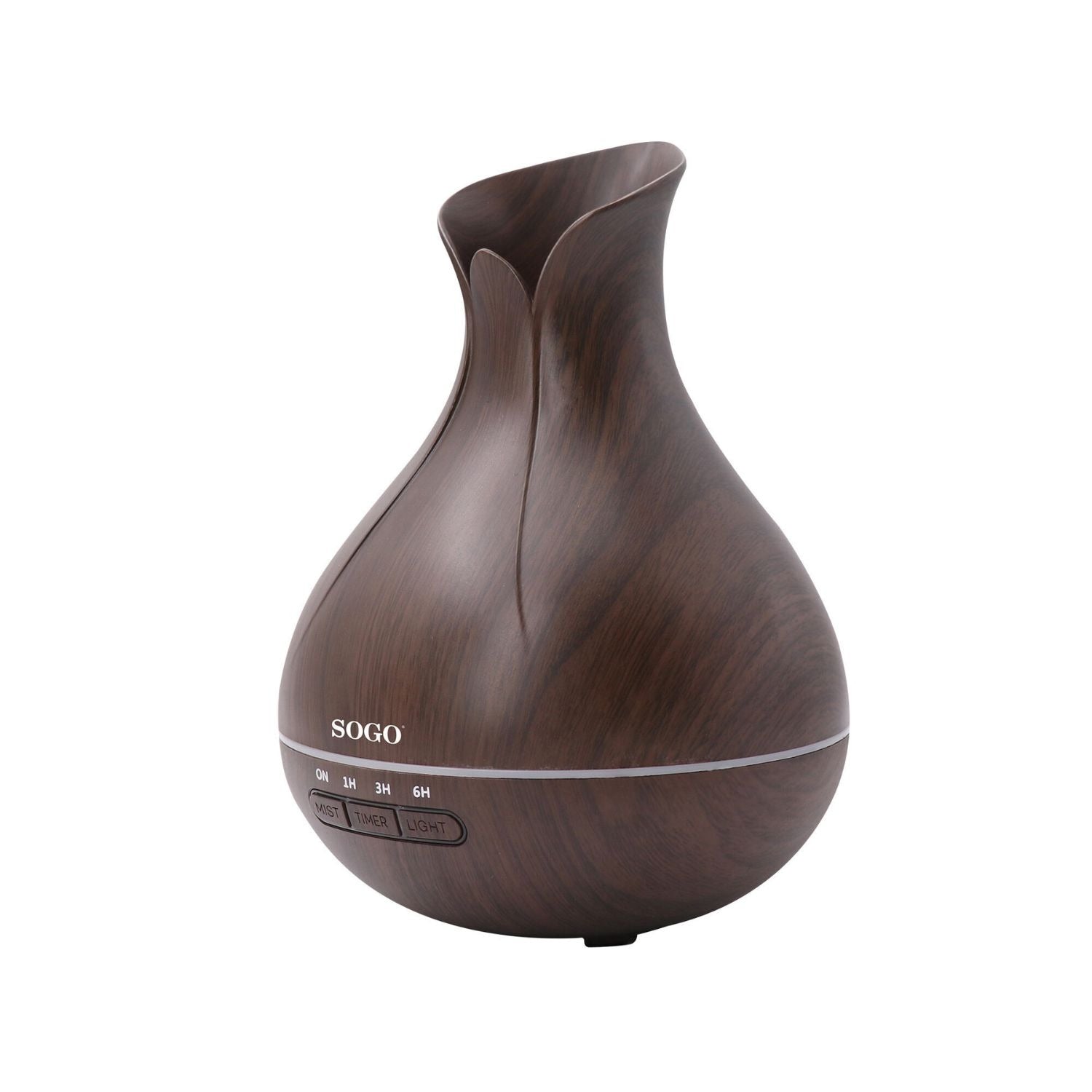 Diffusore di Aromi a Ultrasuoni e Umidificatore 400 ml con Timer 7 Luci LED Effetto Legno SOGO