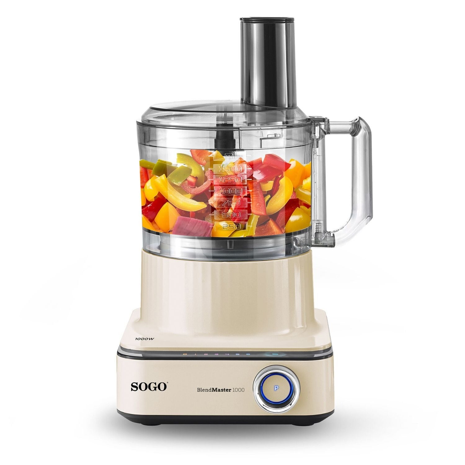 Robot da cucina multifunzione 2,3 L 1000W con display LED 6 velocità funzione Pulse e tritaghiaccio Sogo