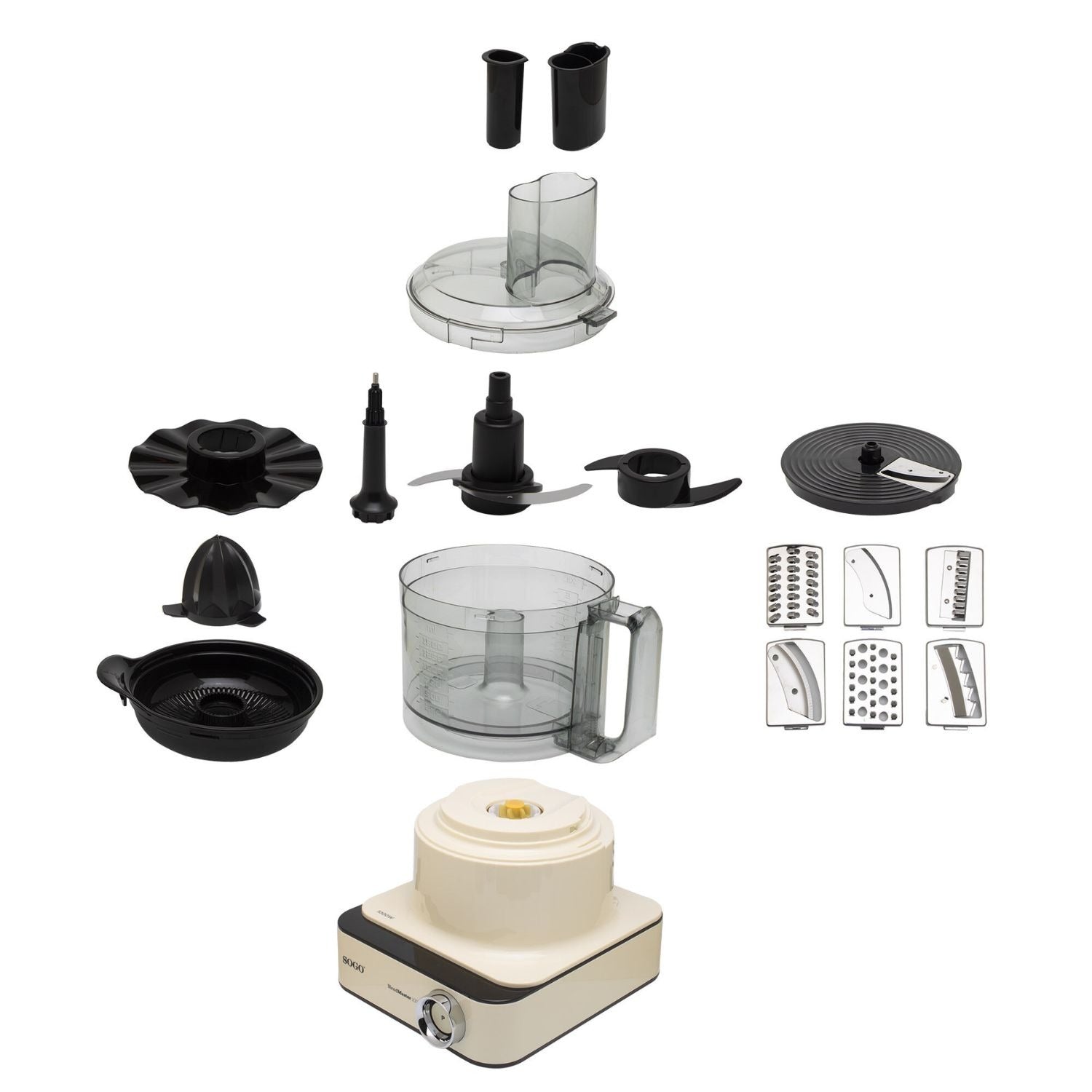 Robot da cucina multifunzione 2,3 L 1000W con display LED 6 velocità funzione Pulse e tritaghiaccio Sogo