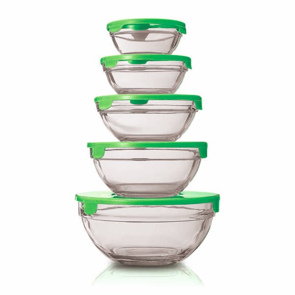 SET DI CIOTOLE IN VETRO DA 5 UNITÀ