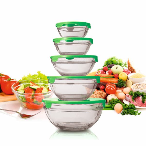 SET DI CIOTOLE IN VETRO DA 5 UNITÀ