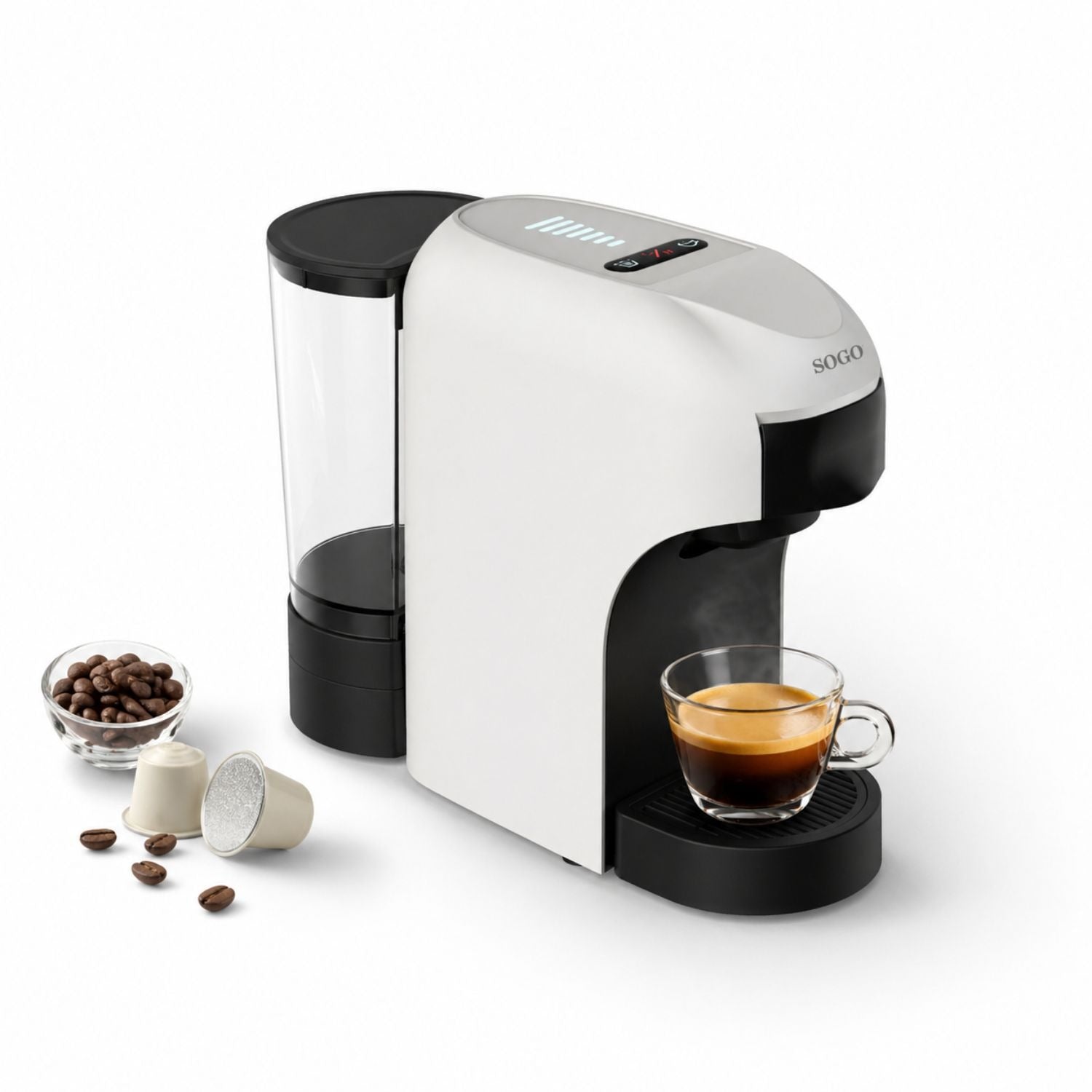 Macchina Caffè Multicapsula SOGO 20 Bar 4 in 1 Capsule Macinato Cialde Serbatoio 0,85L