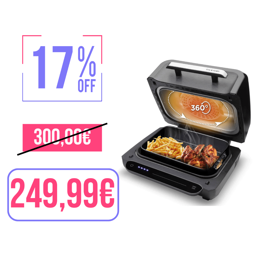 Grill con Friggitrice ad Aria Multifunzione 4L