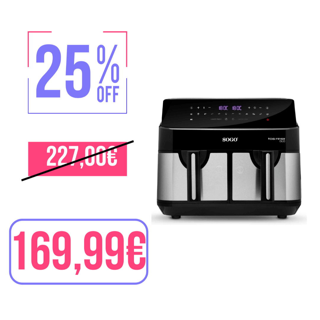 Friggitrice ad Aria DualChef 9L - Cottura Doppia, Sano Gusto