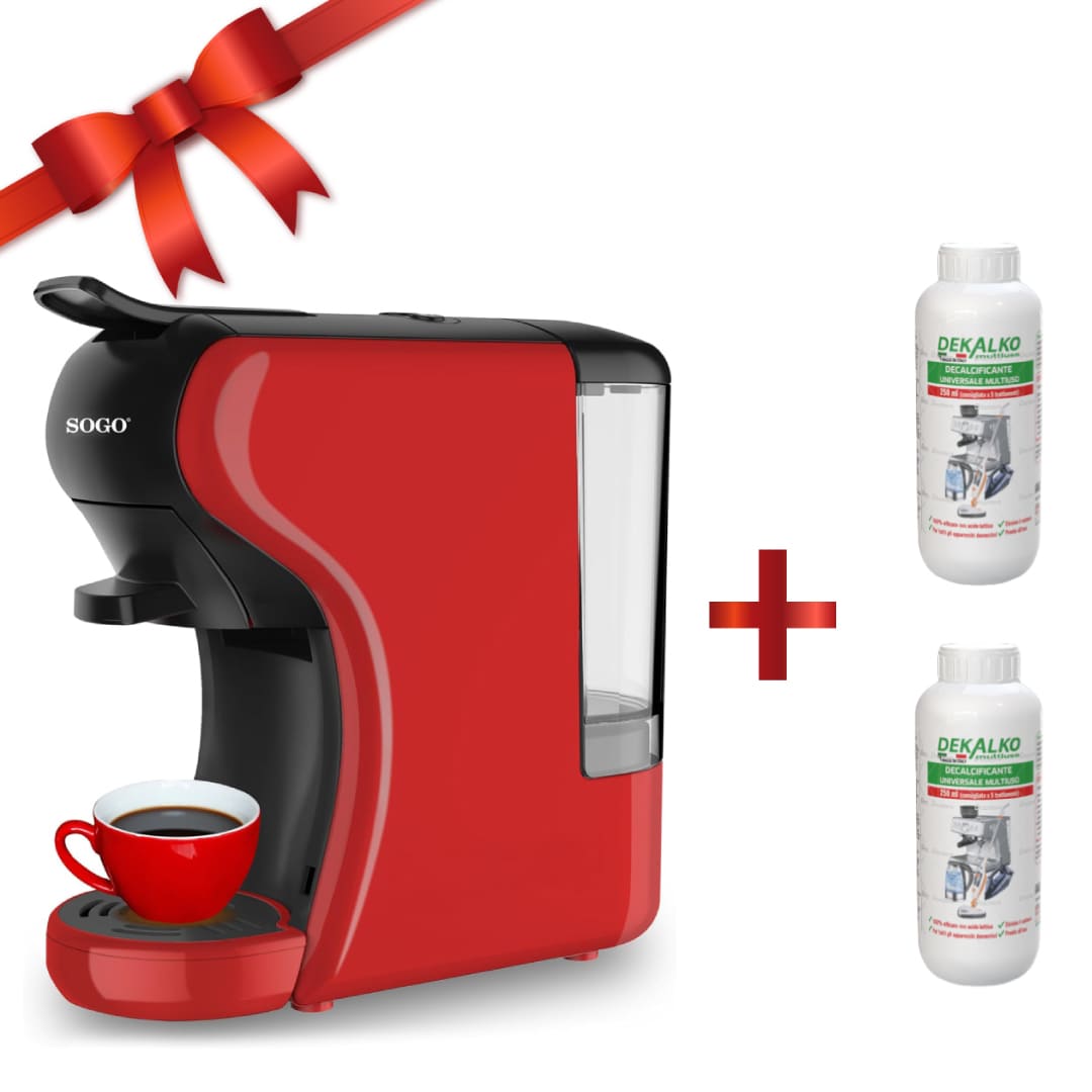 PROMO Macchina per Caffè Espresso SOGO 4 in 1 compatibile con Nespresso/Dolce Gusto/Espresso + trattamento decalcificante incluso