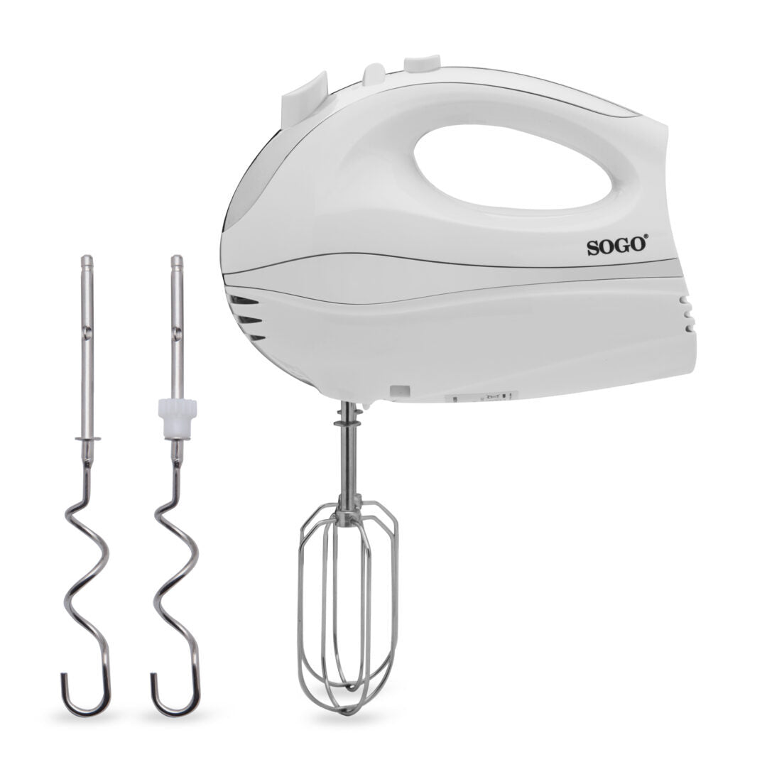 Sbattitore elettrico 300W 5 velocità con funzione Turbo fruste e ganci impastatori in acciaio inox Sogo