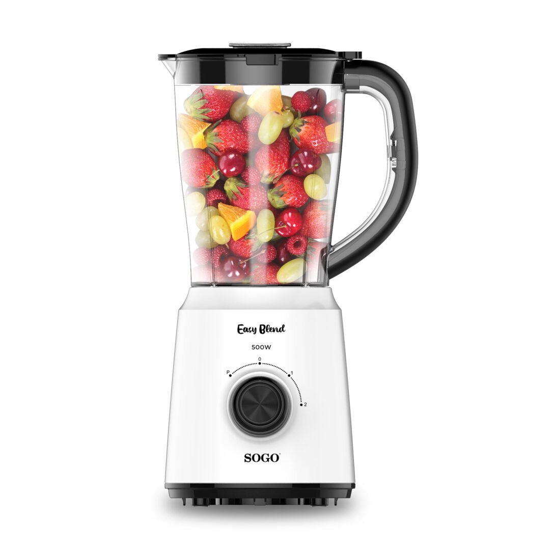 Frullatore elettrico da tavola Sogo bianco 500W / 1.5L / 2 velocità / trita ghiaccio / lame acciaio inox