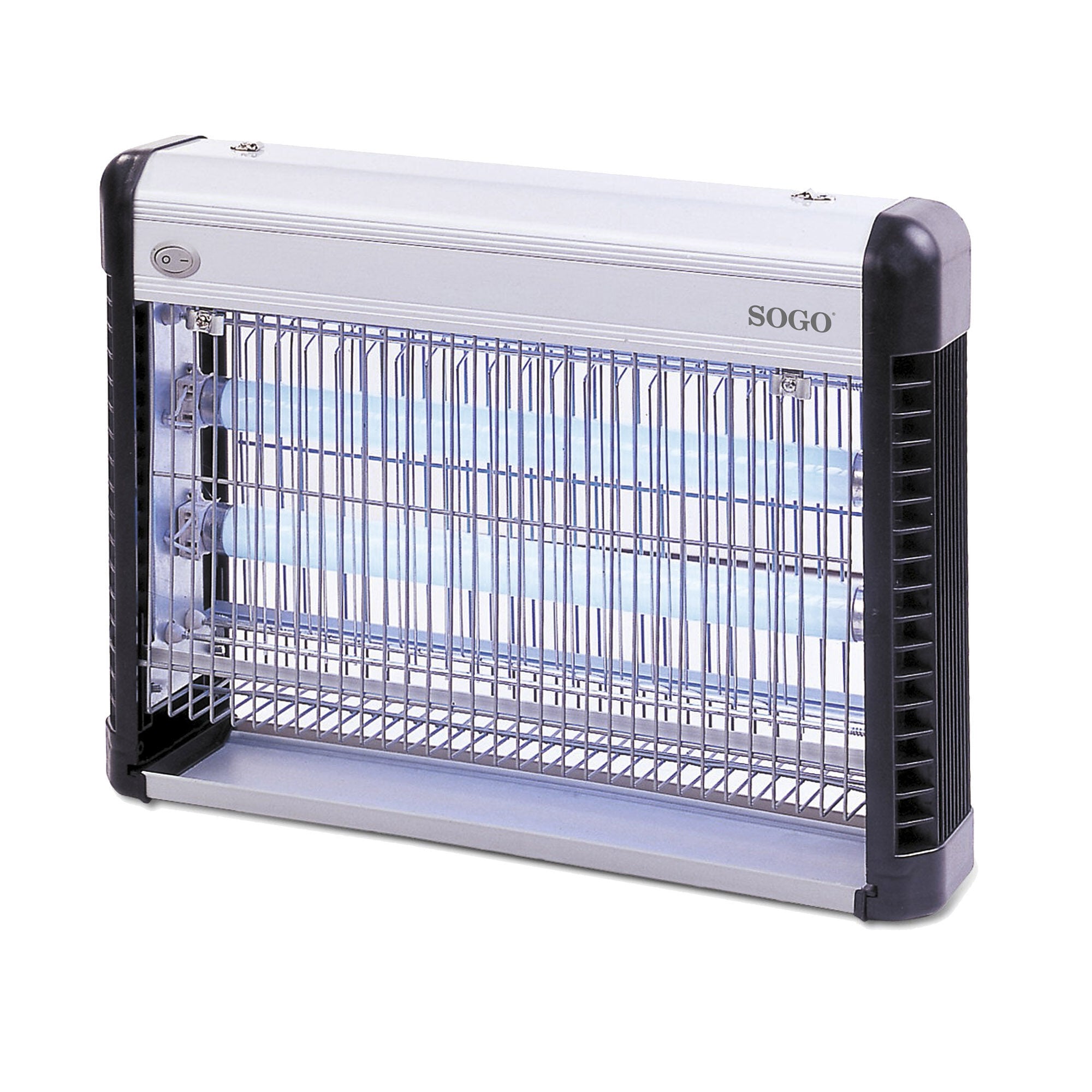 Lampada antizanzare elettrica 38W con 2 tubi UV-A vassoio estraibile e copertura 80 m² Sogo