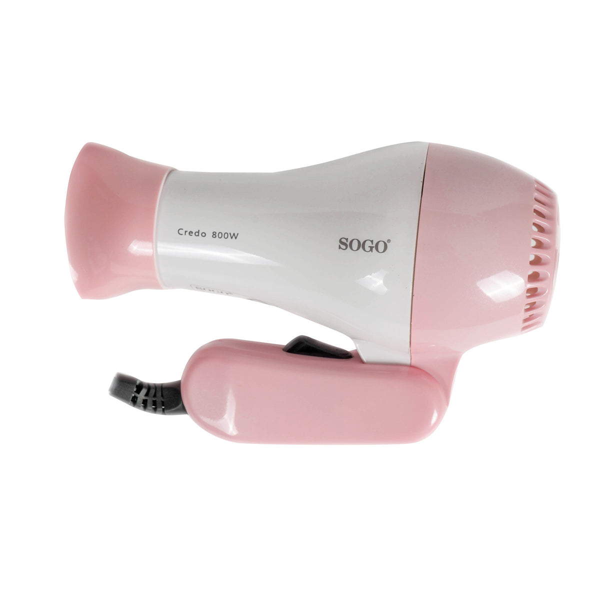 Asciugacapelli da viaggio pieghevole SOGO 800W, colore bianco e rosa - immagine 3