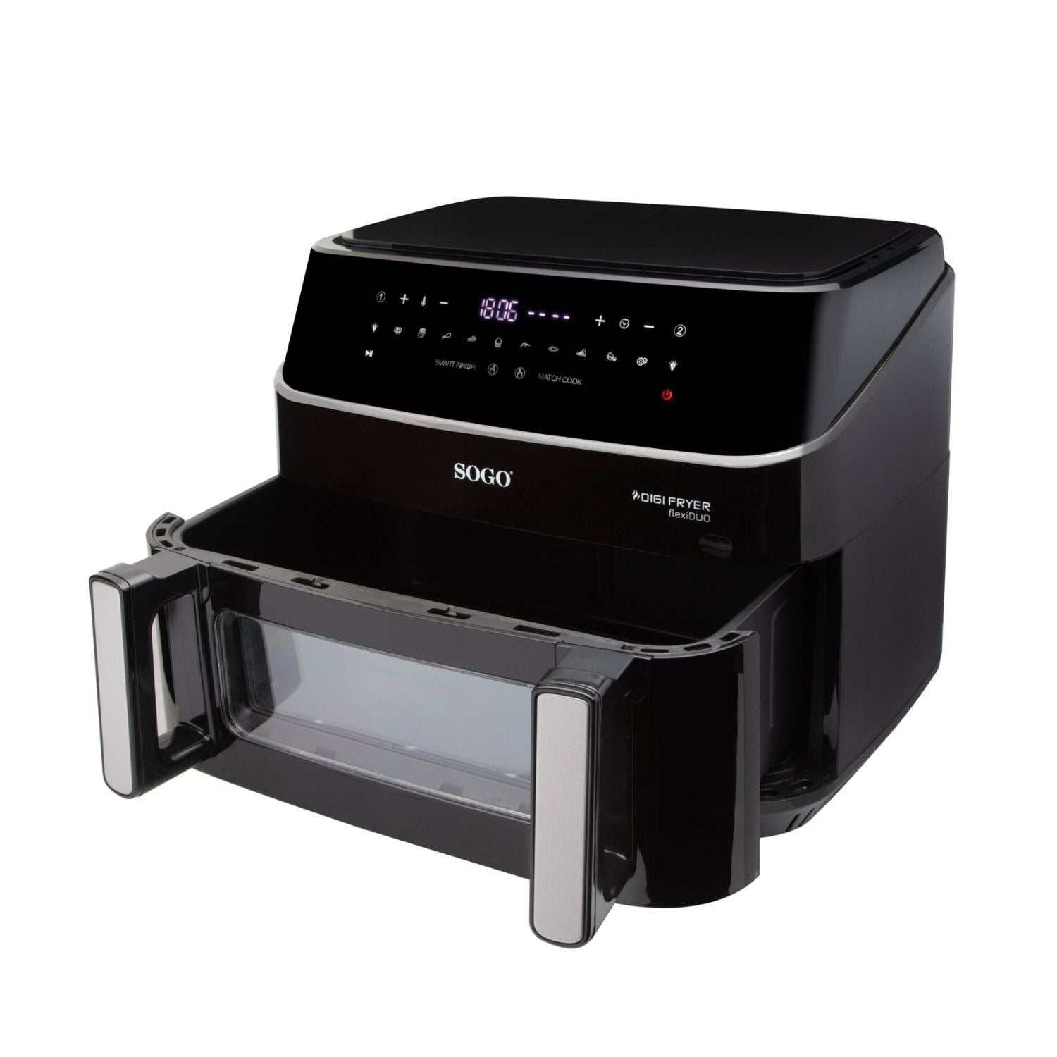 Friggitrice ad aria 10,5 L 2600W doppia zona con pannello touch LED 10 programmi e finestra Sogo