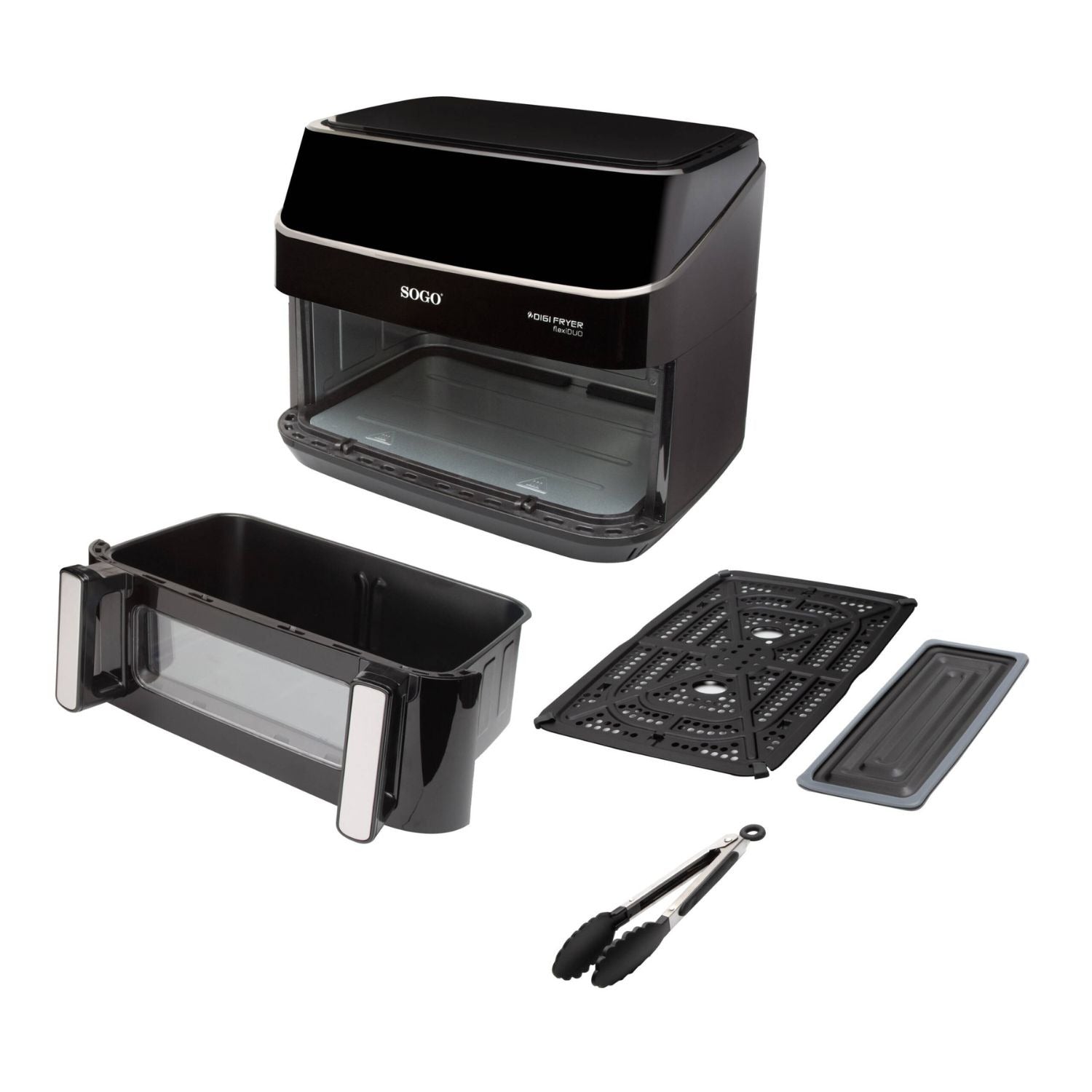 Friggitrice ad aria 10,5 L 2600W doppia zona con pannello touch LED 10 programmi e finestra Sogo