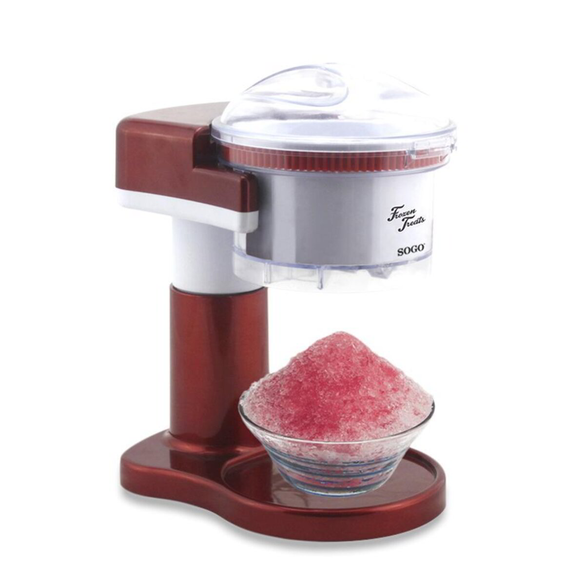 Tritaghiaccio elettrico 30W per granite e bevande fredde con lama in acciaio inox e interruttore di sicurezza Sogo