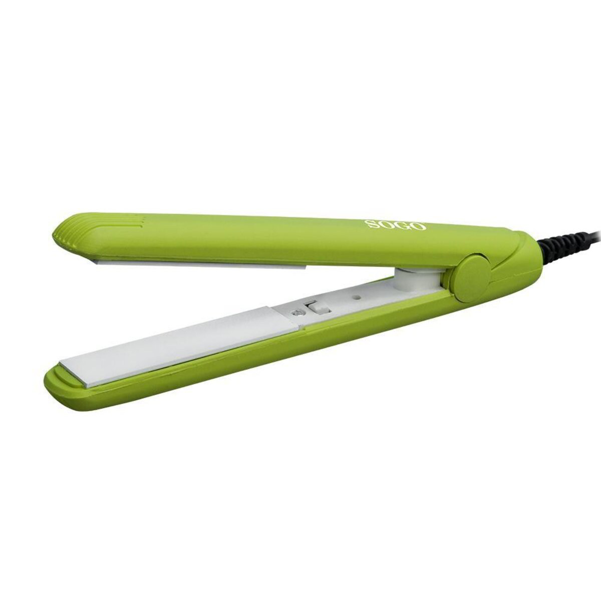 Mini piastra per capelli da viaggio verde chiaro 25W in ceramica con temperatura 150°C Sogo