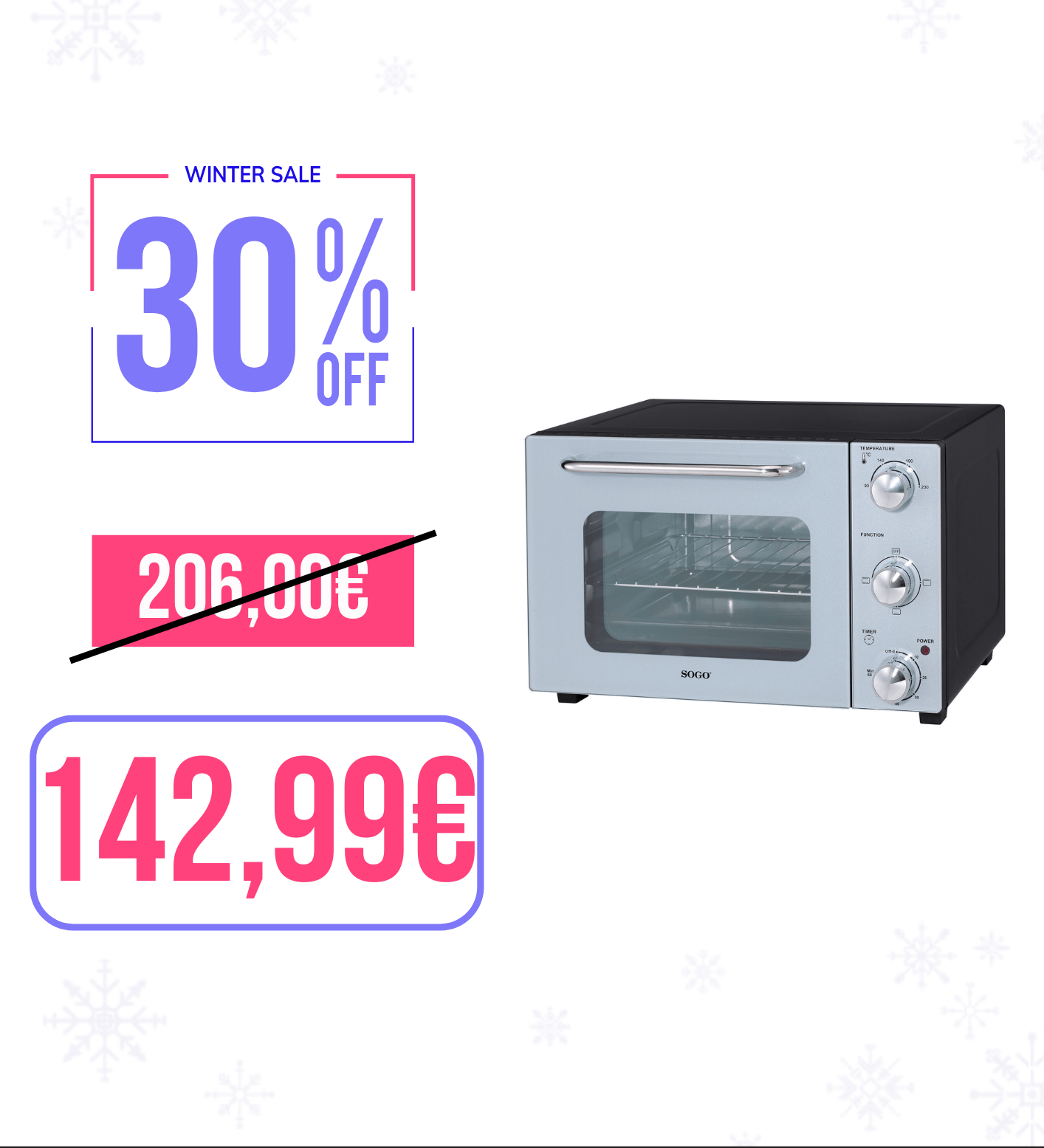 Forno elettrico 35L fornetto 6 funzioni / 1500W / timer Sogo