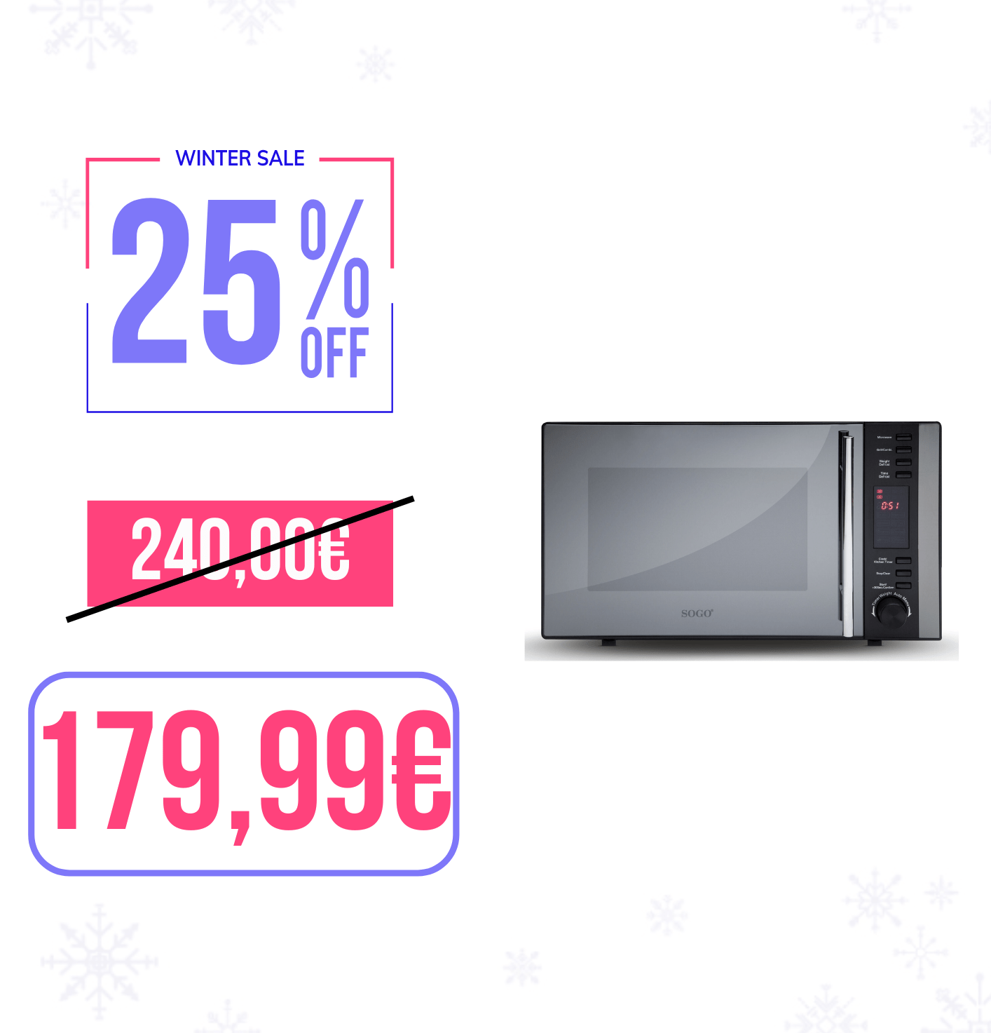 Microonde Digitale con Grill da 25L - 900W