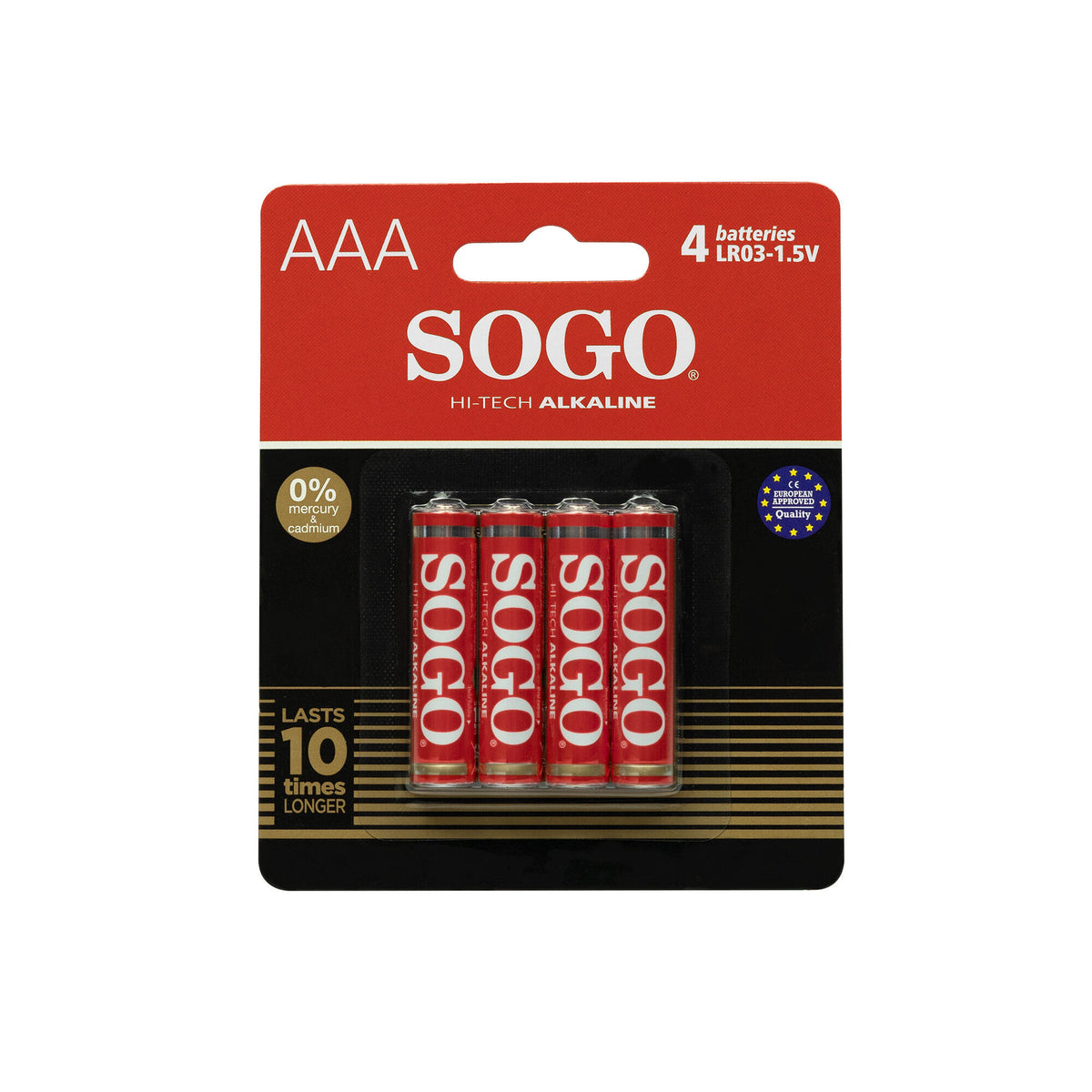 Batteria alcalina AAA LR03 SOGO, dettaglio