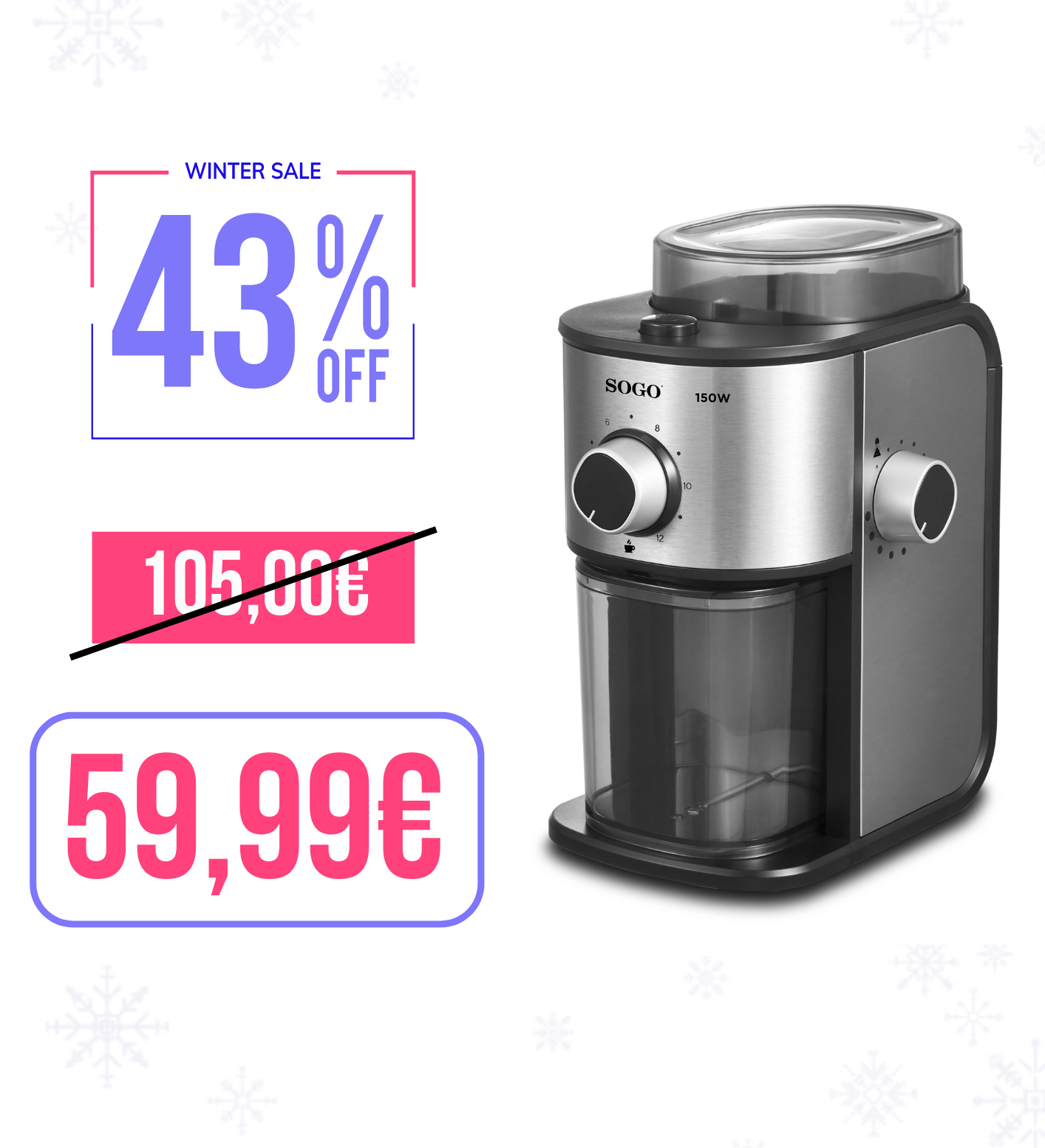 Macina Caffè Professionale POWERMILL150W