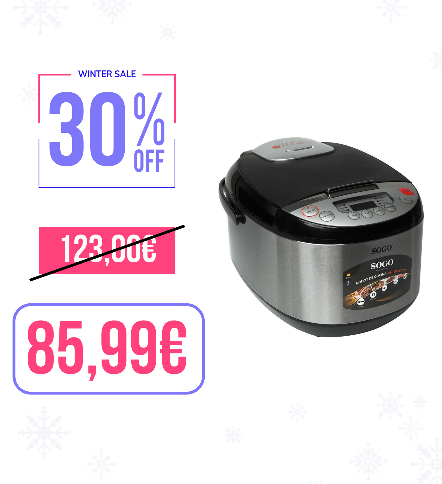 Robot da cucina automatico Sogo / 11 opzioni di cottura / 5L / + accessori