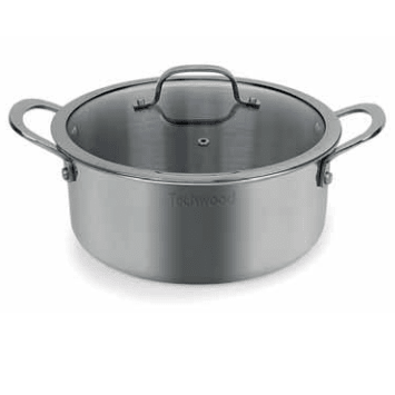 Techwood Set 2 Casseruole 22 e 26 cm in Acciaio Inox Antiaderente – Per Induzione