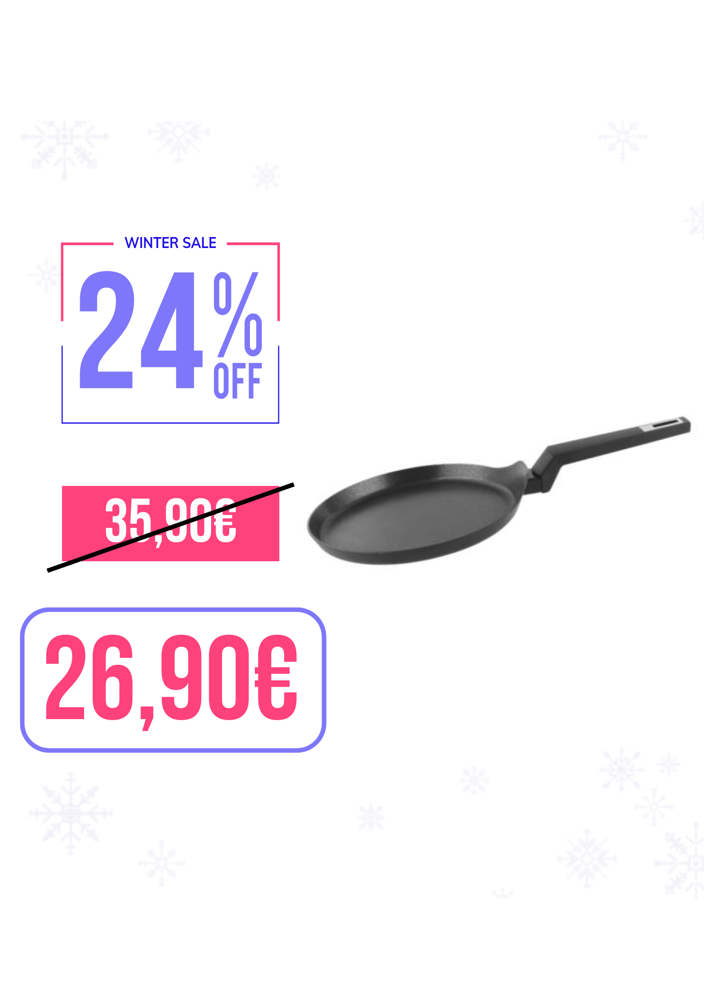 Padella per Crepes in Alluminio Forgiato Antiaderente da 24cm