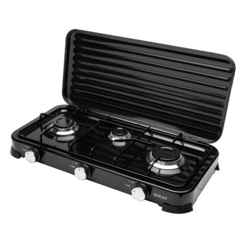 Fornello a gas 3 fuochi da esterno 5,4 kW con supporto pentole smaltato Sogo