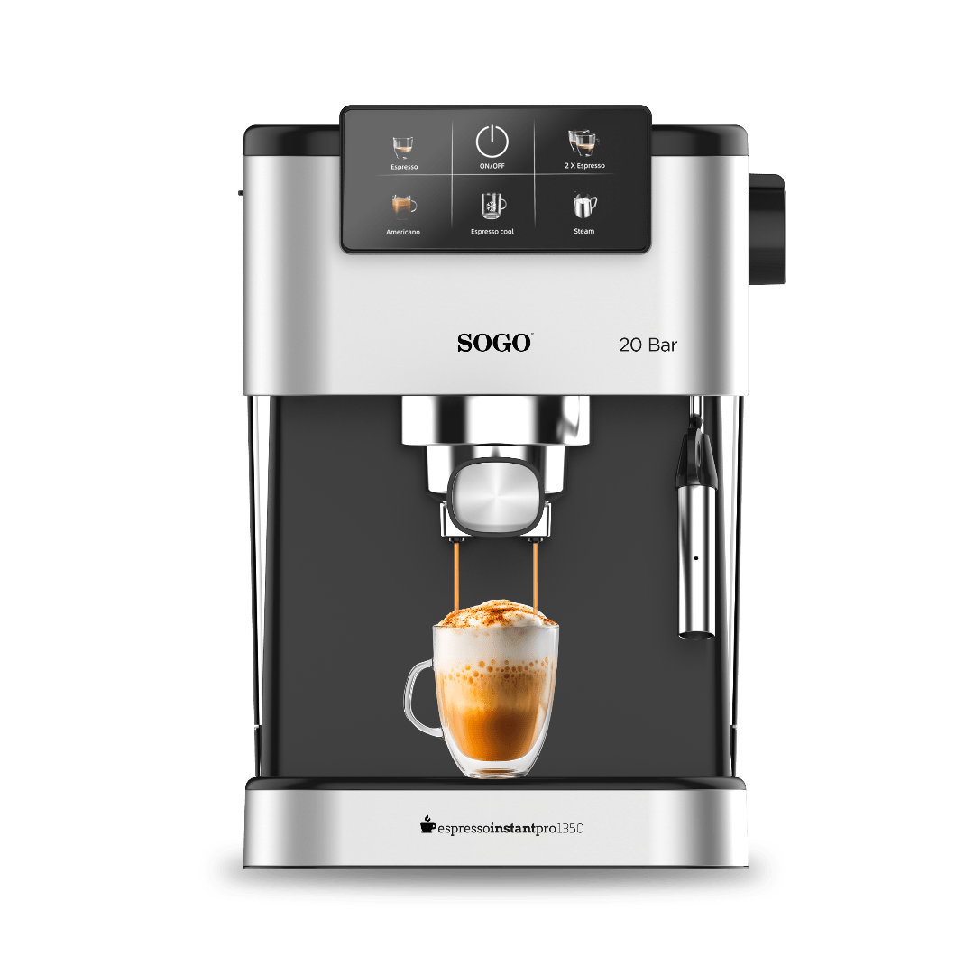 Macchina Caffè Espresso 20 Bar con Lancia Vapore Cappuccino 1,5L Panel Touch Termoblocco AutoStop Scalda Tazze Acciaio