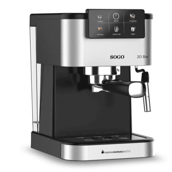 Macchina Caffè Espresso 20 Bar con Lancia Vapore Cappuccino 1,5L Panel Touch Termoblocco AutoStop Scalda Tazze Acciaio