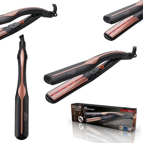 Piastra per Capelli a Infrarossi 120W con Piastre in Ceramica e Riscaldamento Rapido Adler