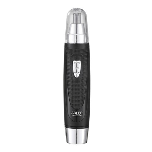 Tagliapeli Naso e Orecchie a Batteria AA con Lama in Acciaio Inox e Cappuccio Protettivo Adler