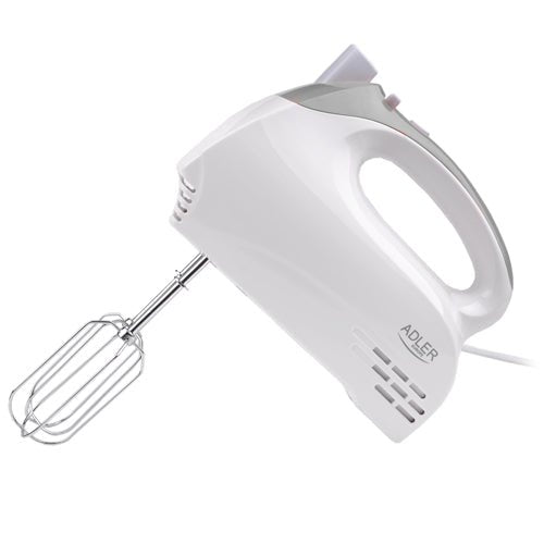 Sbattitore Elettrico 300W 5 Velocità con Turbo, Fruste e Ganci Impastatori Adler
