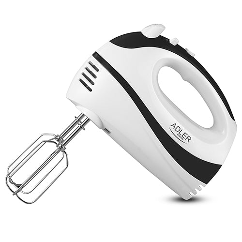Sbattitore Elettrico 300W 5 Velocità con Turbo, Fruste e Ganci Impastatori Adler