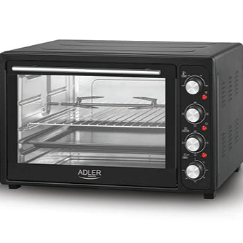 Forno Elettrico Ventilato 45 Litri 2000W con Girarrosto e Timer 60 Minuti Adler