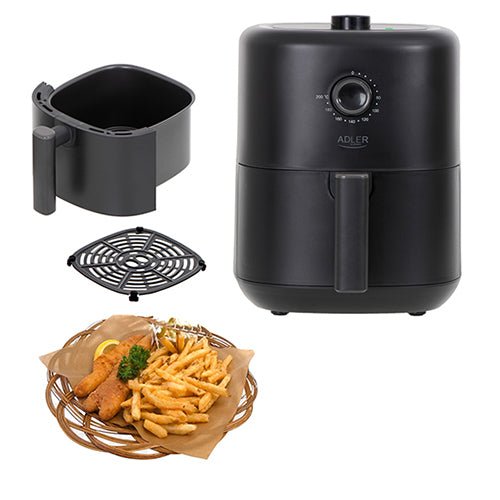 Friggitrice ad Aria 3 Litri 2200W con Timer 30 Minuti e Temperatura 80-200°C Adler