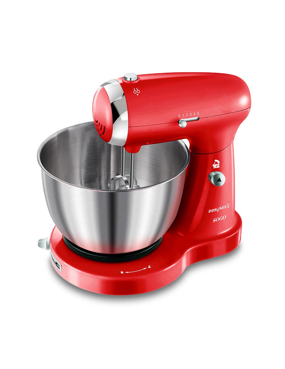 Impastatrice elettrica SOGO 3 in 1 ciotola inox 3,2 L, colore rosso - immagine 3