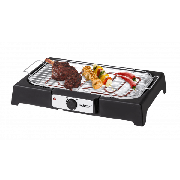 Techwood Barbecue Elettrico da Tavolo 2000W – Termostato Regolabile, Vaschetta ad Acqua, BBQ Indoor
