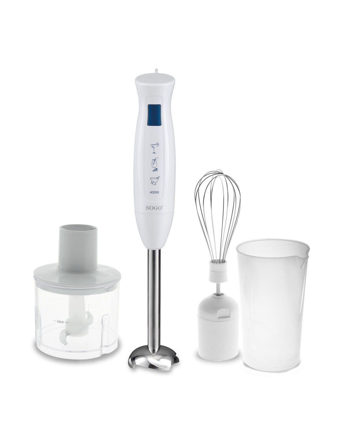 Frullatore a immersione SOGO 400W con tritatutto e frusta - immagine 3