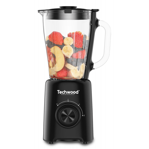 Techwood Frullatore con Caraffa in Vetro 1,5L 500W – 2 Velocità, Pulse, Lame in Acciaio Inox
