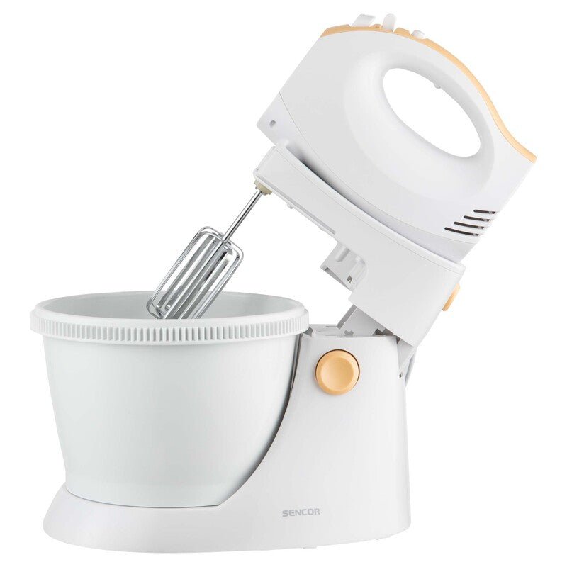Sbattitore con Ciotola Rotante 500 W 5 Velocità Turbo Sencor Bianco Oro