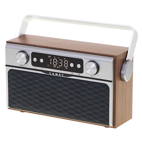 Radio Portatile Bluetooth FM con USB, Micro SD, AUX e Display LCD Camry