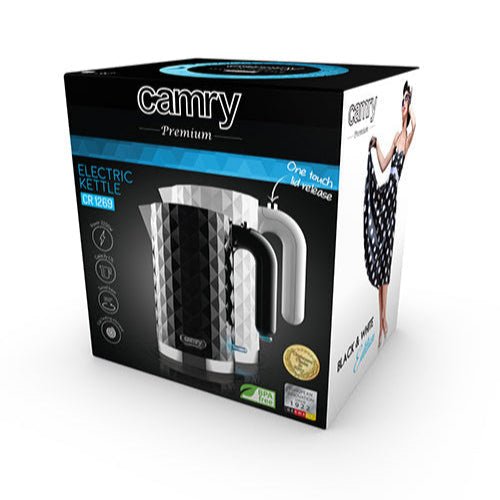 Bollitore Elettrico 1,7 Litri 2200W con Base Girevole 360° e Filtro Anticalcare Camry