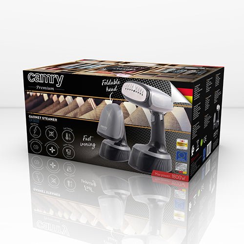 Camry Stiratrice Verticale a Vapore Portatile 1800W 350 ml – Manico Pieghevole, Per Abiti
