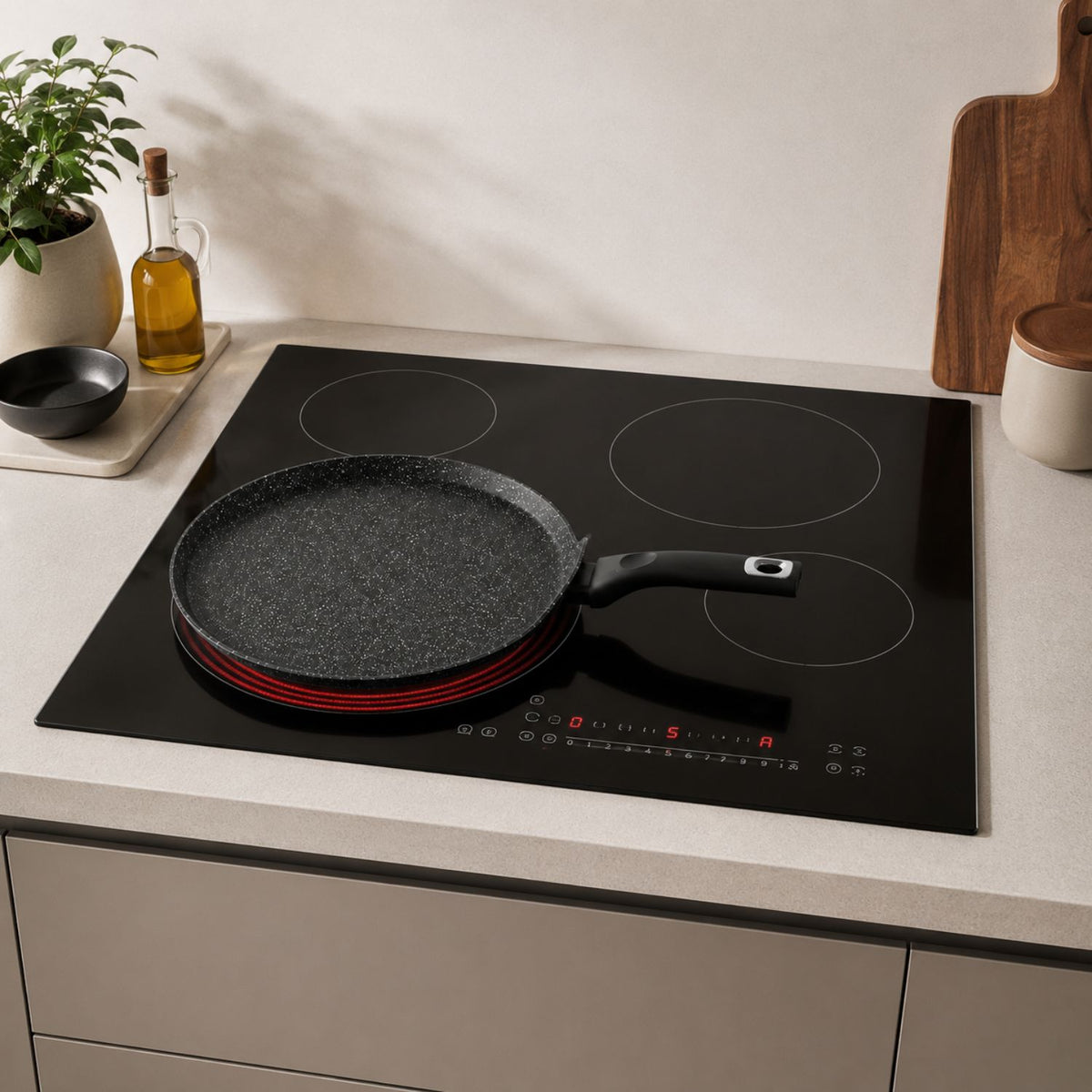 Crepiera antiaderente 32 cm extra large in alluminio forgiato effetto pietra - Pietra Lavica GMD