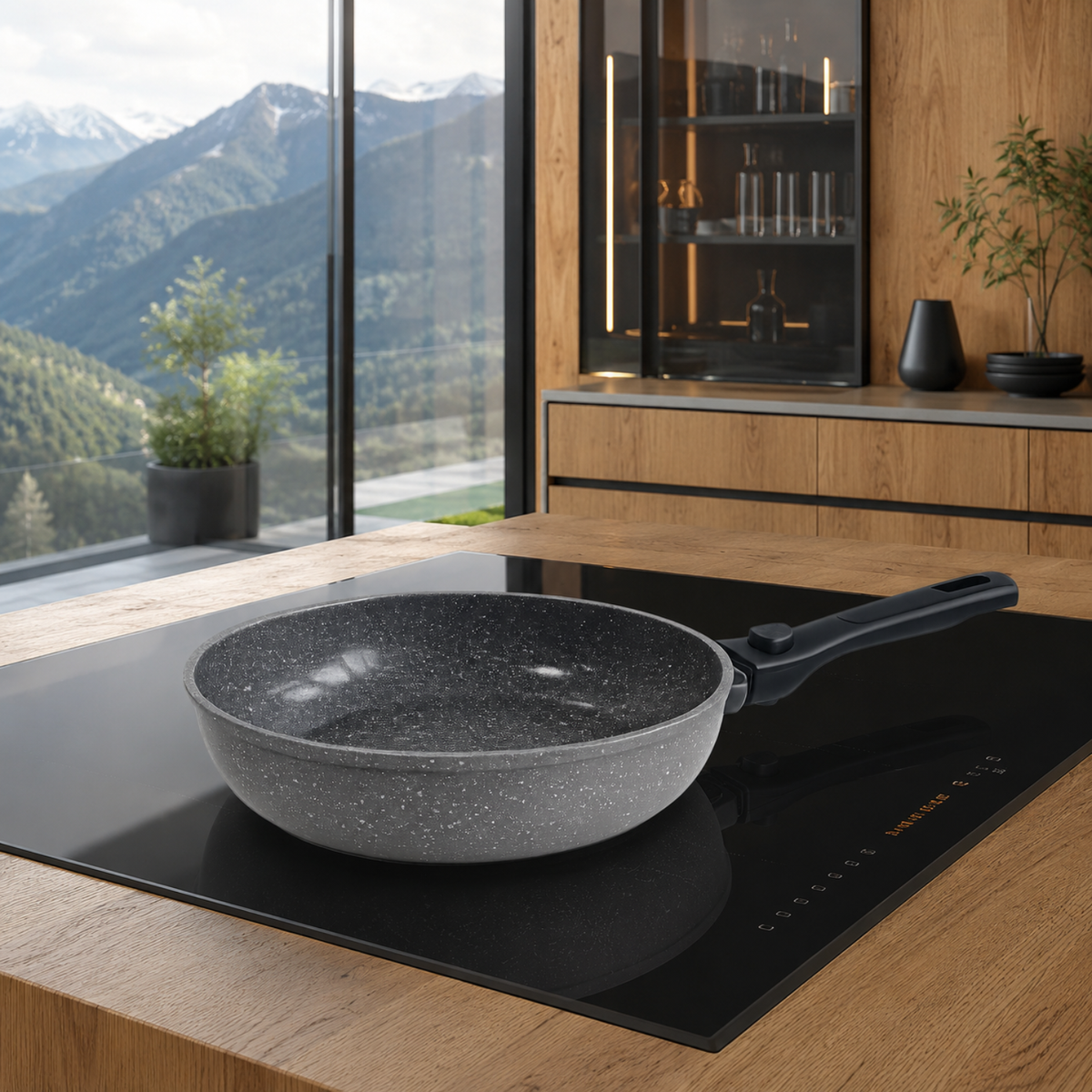 Padella ceramica antiaderente 28 cm con manico removibile - Pietra Viva GMD