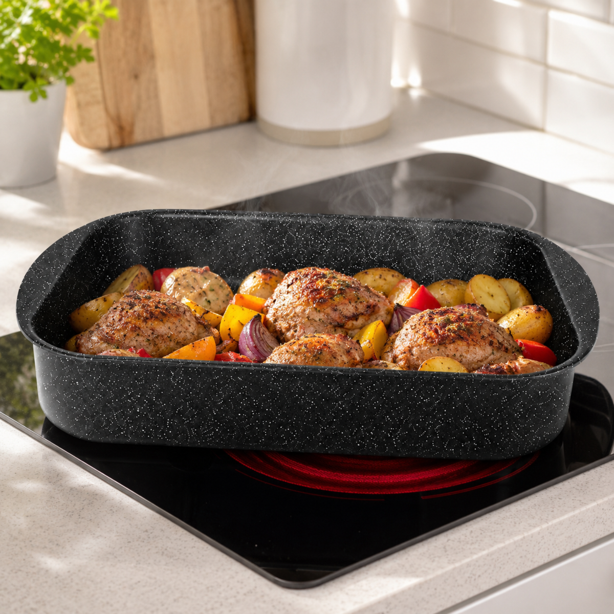 Lasagnera antiaderente 30x22 cm in alluminio pressato - Pietra Lavica GMD